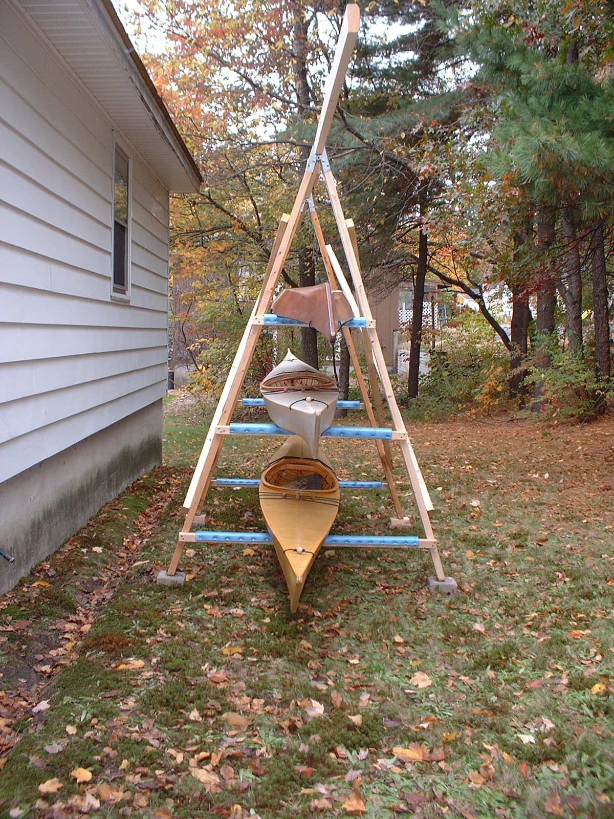 Wooden best sale canoe rack